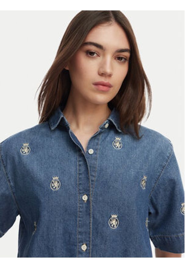 TOMMY HILFIGER - Tommy Hilfiger Koszula jeansowa WW0WW50624 Niebieski Relaxed Fit. Kolor: niebieski. Materiał: bawełna