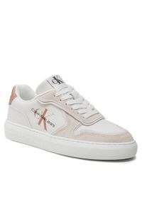 Sneakersy Calvin Klein Jeans Casual Cupsole Irregular Lines W YW0YW00913 White/Ancient White 0LA. Okazja: na co dzień. Kolor: biały. Materiał: skóra #1