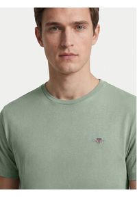 GANT - Gant T-Shirt Shield 2003184 Zielony jasny Regular Fit. Kolor: zielony. Materiał: bawełna #4