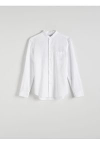 Reserved - Koszula regular fit z domieszką lnu - biały. Kolor: biały. Materiał: len #1