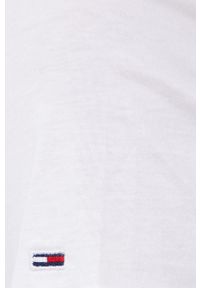 Tommy Jeans T-shirt bawełniany kolor biały. Okazja: na co dzień. Kolor: biały. Materiał: bawełna. Wzór: aplikacja. Styl: casual #5