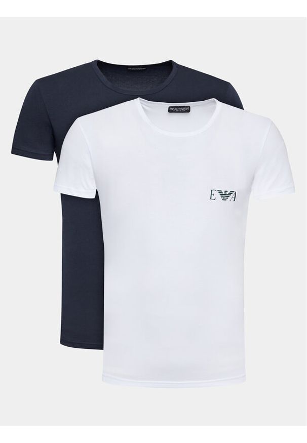 Emporio Armani Underwear Komplet 2 t-shirtów 111670 3R715 10410 Kolorowy Regular Fit. Materiał: bawełna. Wzór: kolorowy