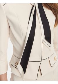 Elisabetta Franchi Marynarka GI-T51-51E2-V560 Écru Regular Fit. Materiał: syntetyk #3
