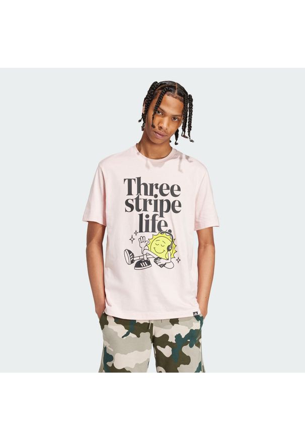 Adidas - Koszulka Positivity Graphic. Kolor: różowy