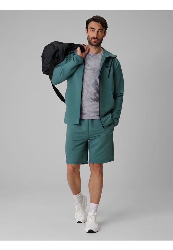 4f - 4F Koszulka treningowa regular szybkoschnąca męska - szara XXL. Kolor: szary. Materiał: materiał, włókno. Sport: fitness