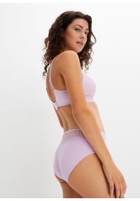 bonprix - Biustonosz minimizer bralette bez fiszbinów. Kolor: fioletowy. Materiał: koronka. Wzór: koronka