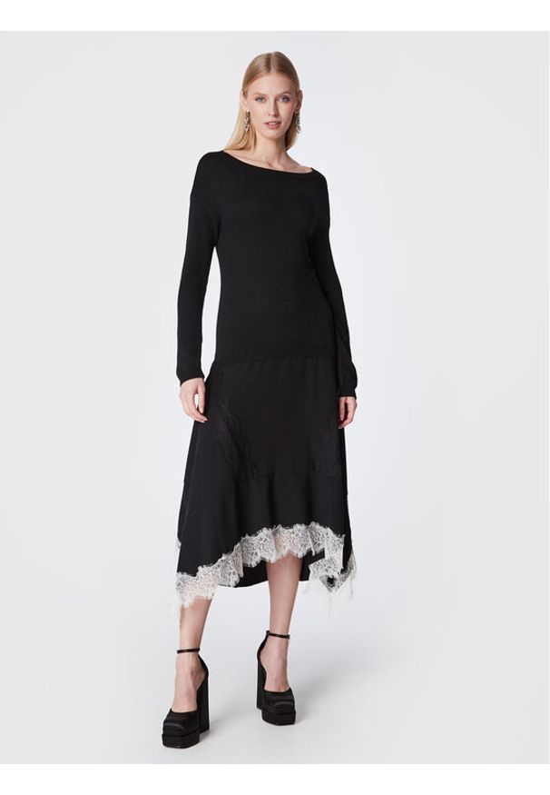 TwinSet - TWINSET Sukienka dzianinowa 222TT3283 Czarny Regular Fit. Kolor: czarny. Materiał: dzianina, syntetyk
