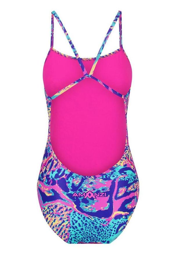 AMANZI - Strój Kąpielowy Amanzi Serengeti Proback - Rozmiar 38. Kolor: wielokolorowy, niebieski, fioletowy. Wzór: kolorowy
