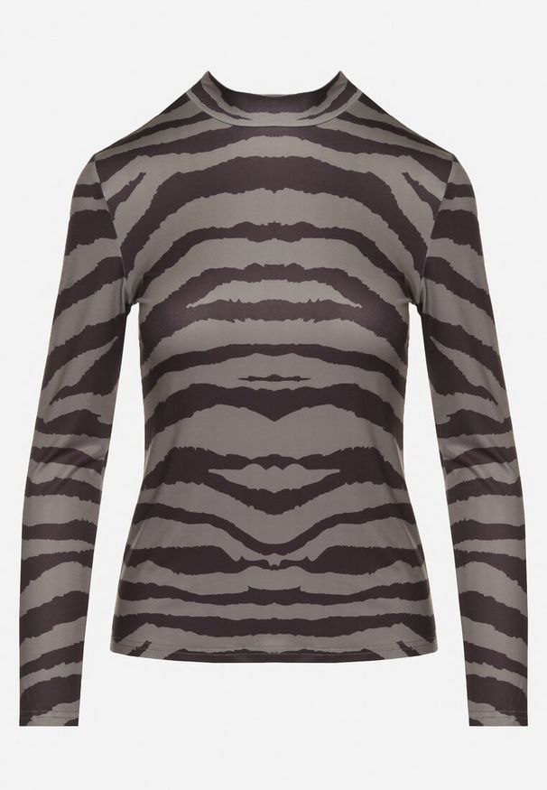 Born2be - Ciemnozielona Bluzka Vices w Prążki Mlavie. Kolor: zielony. Wzór: prążki. Styl: klasyczny