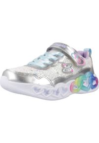 skechers - Buty do chodzenia dla dzieci Skechers Infinite Heart Light. Kolor: szary. Materiał: syntetyk, materiał. Szerokość cholewki: normalna. Sport: turystyka piesza