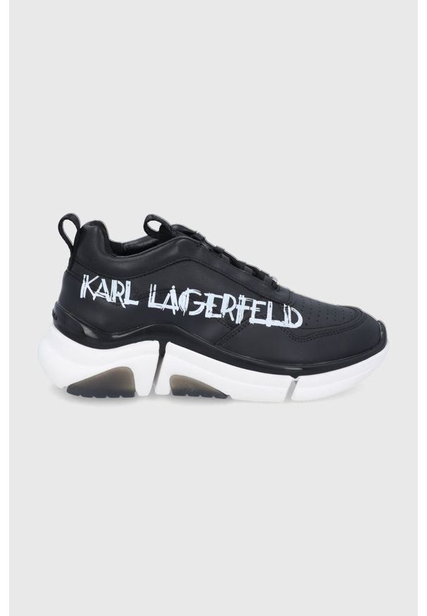 Karl Lagerfeld Buty skórzane KL51710.Black.Lthr kolor czarny. Nosek buta: okrągły. Zapięcie: sznurówki. Kolor: czarny. Materiał: skóra