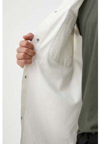 Armani Exchange koszula męska kolor beżowy relaxed. Typ kołnierza: kaptur. Kolor: beżowy. Długość rękawa: długi rękaw. Długość: długie #2