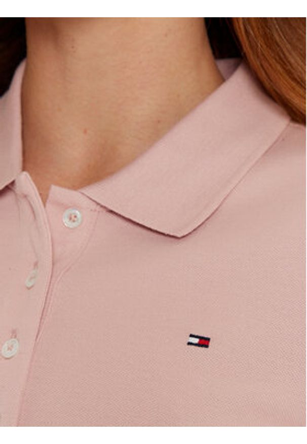 TOMMY HILFIGER - Tommy Hilfiger Sukienka codzienna 1985 WW0WW43228 Różowy Slim Fit. Okazja: na co dzień. Kolor: różowy. Materiał: bawełna. Typ sukienki: proste. Styl: casual