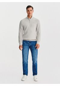 Pako Lorente - PAKO LORENTE- Szary sweter z rozpinaną stójką. Okazja: na co dzień. Typ kołnierza: kołnierzyk stójkowy. Kolor: szary. Materiał: wełna, bawełna. Sezon: jesień. Styl: casual #8