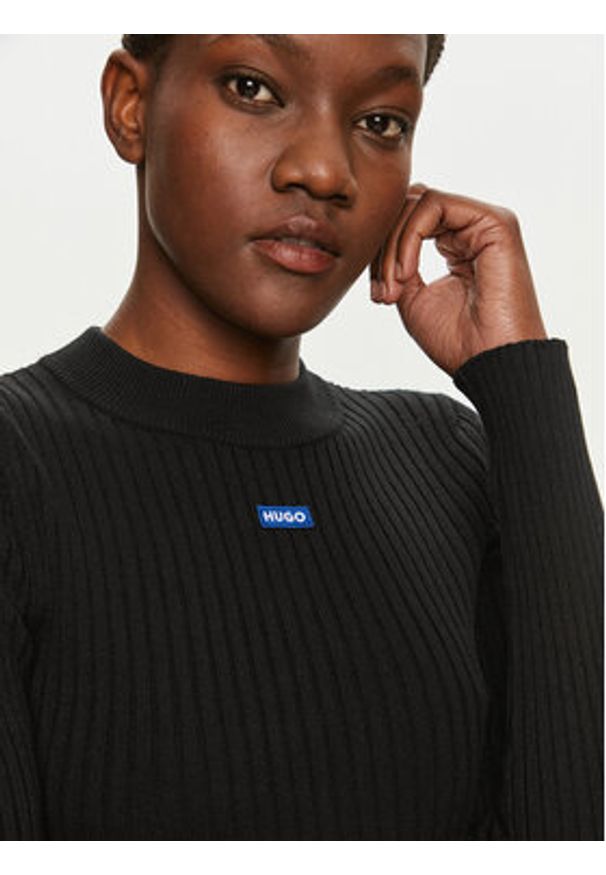 Hugo Sweter Scoovy_B 50518280 Czarny Slim Fit. Kolor: czarny. Materiał: syntetyk, wiskoza