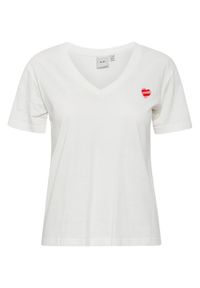 ICHI T-Shirt 20118104 Biały Regular Fit. Kolor: biały