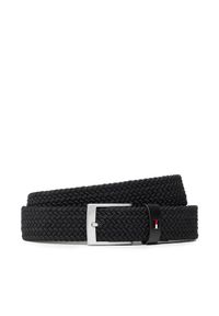 TOMMY HILFIGER - Tommy Hilfiger Pasek Męski Adan Elastic 3.5 AM0AM09406 Czarny. Kolor: czarny. Materiał: materiał