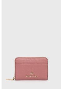 MICHAEL Michael Kors portfel skórzany damski kolor różowy. Kolor: różowy. Materiał: skóra. Wzór: gładki