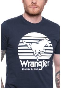 Wrangler - WRANGLER T SHIRT SS HORSE TEE DARK NAVY W7G1D3XAE. Wzór: nadruk #6