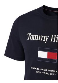 TOMMY HILFIGER - Tommy Hilfiger T-Shirt Embro Flag MW0MW42736 Granatowy Regular Fit. Kolor: niebieski. Materiał: bawełna #8