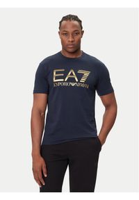 EA7 Emporio Armani T-Shirt 7M001189 AF17789 UB102 Granatowy Regular Fit. Kolor: niebieski. Materiał: bawełna