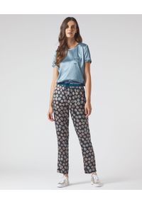Manila Grace - MANILA GRACE - Luźne spodnie w grochy. Kolor: niebieski. Materiał: tkanina, wiskoza. Wzór: grochy #2