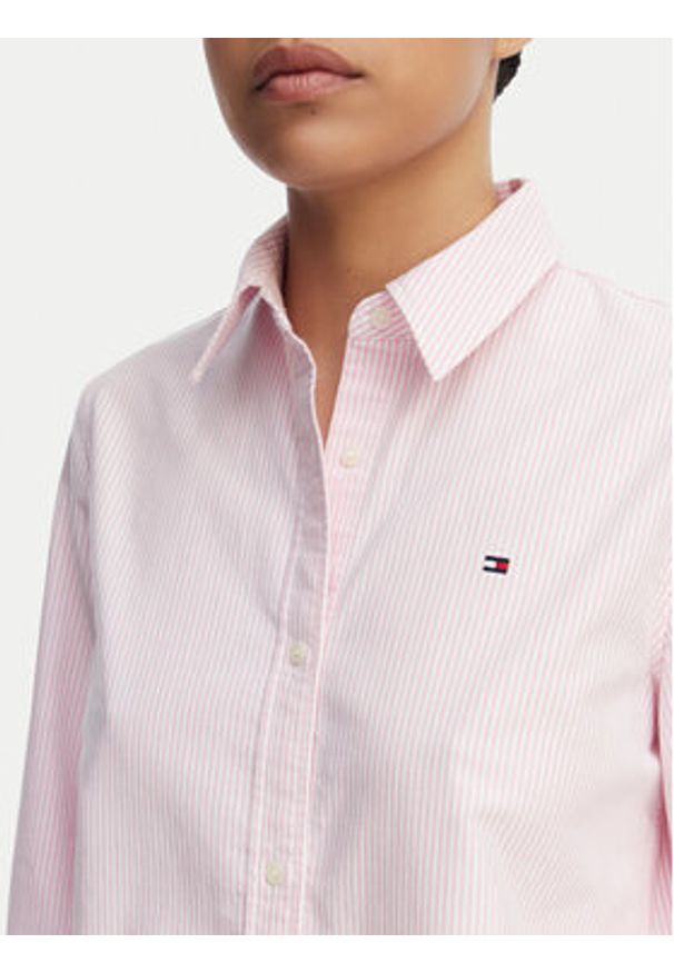 TOMMY HILFIGER - Tommy Hilfiger Koszula Fit Flag Embroidery Oxford WW0WW46111 Różowy Regular Fit. Kolor: różowy. Materiał: bawełna
