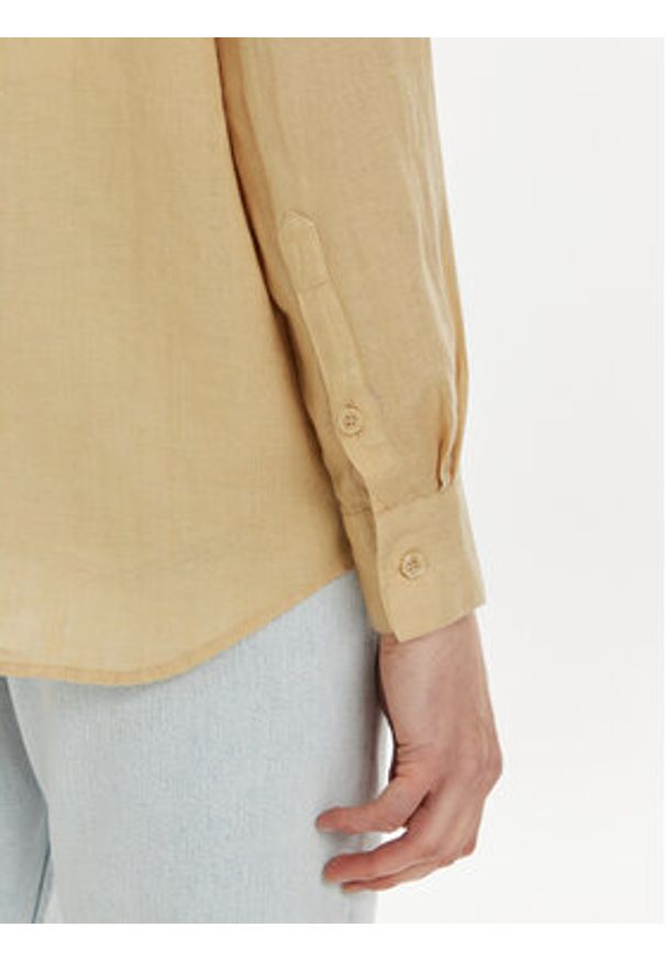 TOMMY HILFIGER - Tommy Hilfiger Koszula WW0WW42037 Beżowy Relaxed Fit. Kolor: beżowy. Materiał: len