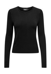 only - ONLY Sweter Venice 15333989 Czarny Regular Fit. Kolor: czarny. Materiał: wiskoza