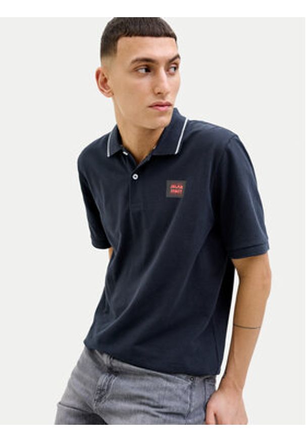 Jack & Jones - Jack&Jones Polo Hudson 12269238 Granatowy Regular Fit. Typ kołnierza: polo. Kolor: niebieski. Materiał: bawełna