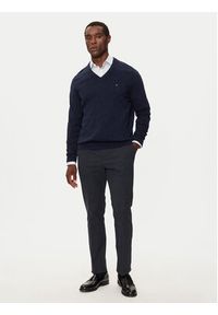 TOMMY HILFIGER - Tommy Hilfiger Sweter Pima Org Ctn MW0MW28047 Granatowy Regular Fit. Kolor: niebieski. Materiał: bawełna #2