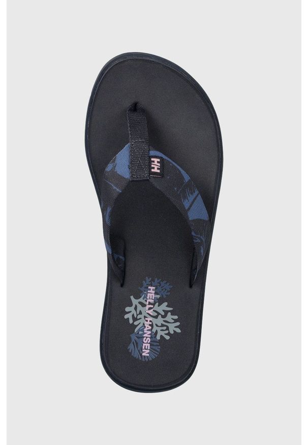 Helly Hansen japonki damskie kolor granatowy na płaskim obcasie. Kolor: niebieski. Materiał: materiał, guma. Obcas: na obcasie. Wysokość obcasa: niski
