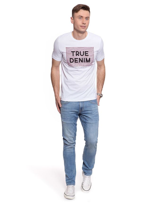 Mustang - T-SHIRT MĘSKI MUSTANG ALEX C PRINT 1009946 2045. Wzór: nadruk