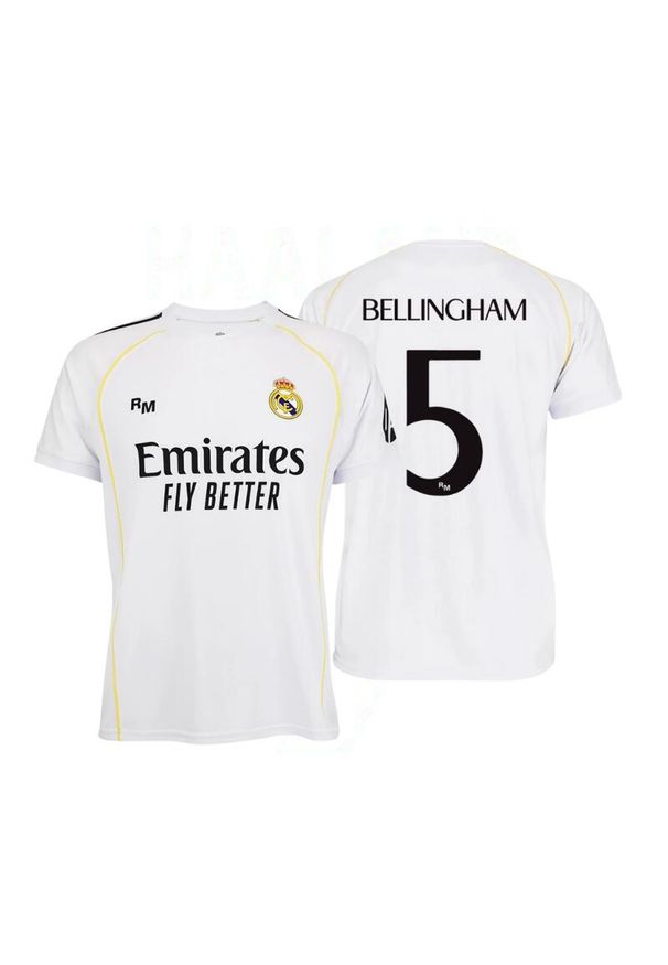 Real Madrid - Real Madryt 2025-26 Premium Replika Domowej Koszulki – Bellingham 5. Kolor: biały. Sport: piłka nożna