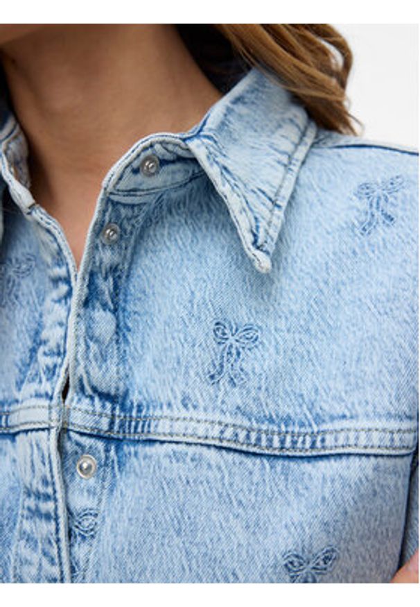 Vero Moda Koszula jeansowa Hayden 10326371 Niebieski Oversize. Kolor: niebieski. Materiał: bawełna