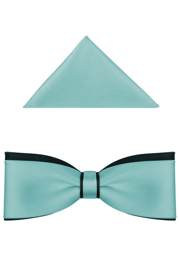 Modini - Błękitno-granatowa gładka mucha męska slim B28. Kolor: niebieski. Materiał: poliester, tkanina. Wzór: gładki. Styl: elegancki