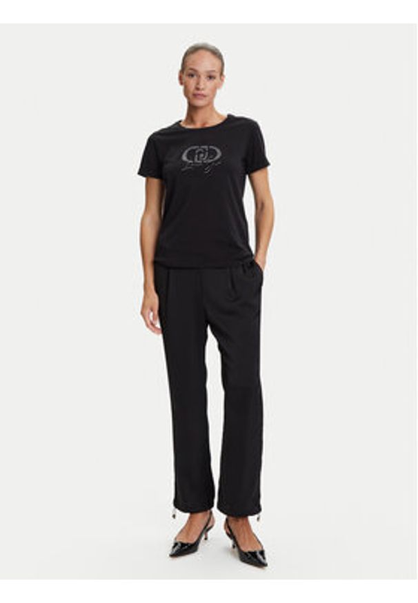 Liu Jo Sport T-Shirt TF5163 JS923 Czarny Regular Fit. Kolor: czarny. Materiał: bawełna. Styl: sportowy