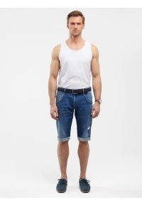 Big-Star - Szorty męskie jeansowe z przetarciami granatowe Conner 407. Okazja: na co dzień. Kolor: niebieski. Materiał: jeans. Sezon: lato. Styl: casual, retro, klasyczny #7