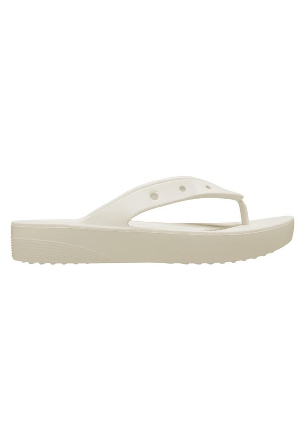Japonki damskie Crocs Classic Platform. Kolor: beżowy. Materiał: syntetyk, materiał. Obcas: na platformie. Styl: sportowy