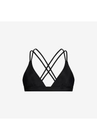 WALLIEN - Damski top bikini z krzyżowanym tyłem do pływania & surfingu - Czarny. Kolor: czarny