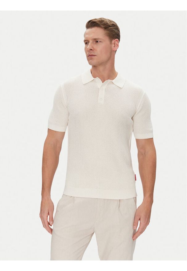 JOOP! Jeans Polo 15 JJK-08Vicono 30045448 Beżowy Modern Fit. Typ kołnierza: polo. Kolor: beżowy. Materiał: bawełna