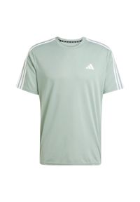 Adidas - Train Essentials 3-Stripes Training Tee. Kolor: biały, zielony, wielokolorowy. Materiał: materiał