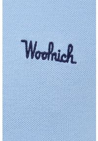 Woolrich polo męski gładki. Typ kołnierza: polo. Kolor: niebieski. Materiał: bawełna, dzianina. Długość: krótkie. Wzór: gładki #4