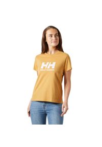 Koszulka damska Helly Hansen Logo 3.0. Kolor: beżowy, wielokolorowy, żółty #1
