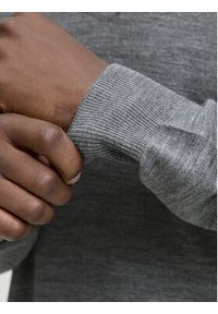 Jack & Jones - Jack&Jones Sweter Merino 12281757 Szary Regular Fit. Kolor: szary. Materiał: wełna #8