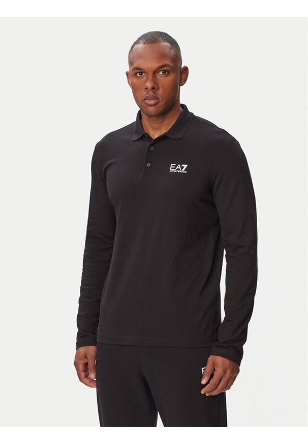 EA7 Emporio Armani Polo 8NPF17 PJVUZ 1200 Czarny Regular Fit. Typ kołnierza: polo. Kolor: czarny. Materiał: bawełna