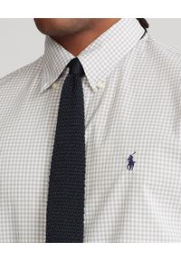 Ralph Lauren - RALPH LAUREN - Koszula w szachownicę Gingham Custom Fit. Typ kołnierza: polo. Kolor: szary. Materiał: bawełna. Wzór: haft #2