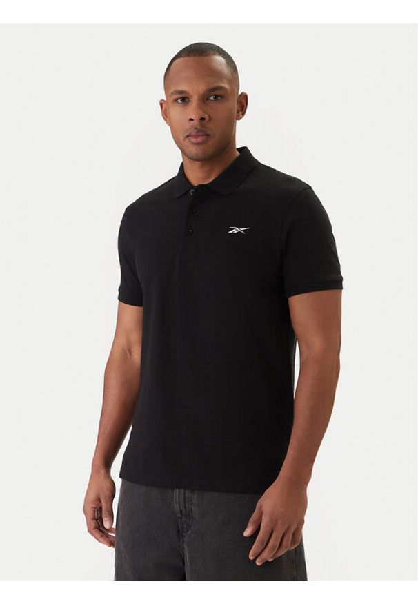 Reebok Polo Breen RK25562CCM Czarny Regular Fit. Typ kołnierza: polo. Kolor: czarny. Materiał: bawełna