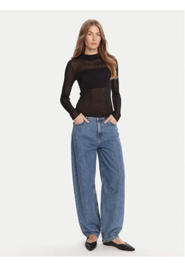 Hugo - HUGO Sweter Slumy_B 50543045 Czarny Regular Fit. Kolor: czarny. Materiał: wiskoza