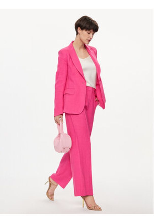Weekend Max Mara Marynarka Nalut 2415041032 Różowy Regular Fit. Kolor: różowy. Materiał: len